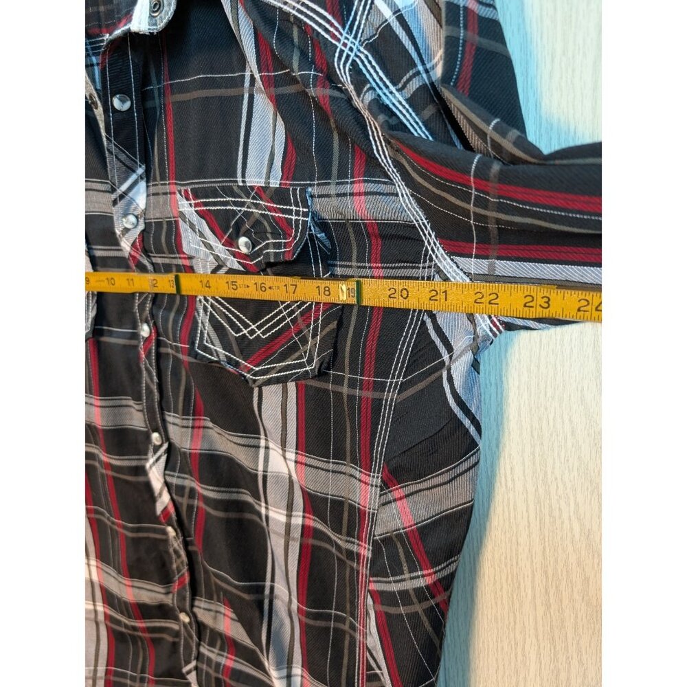 BKE Buckle Shirt Mens Large Black Pearl Snap Athletic Fit Western Cowboy Plaid - Picture 5 of 7
